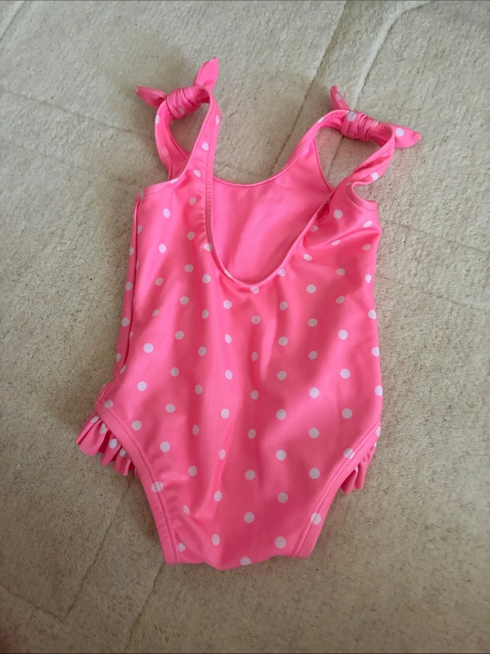 Baby Gap Pink Polka Dot Ruffle One-Piece Swimsuit